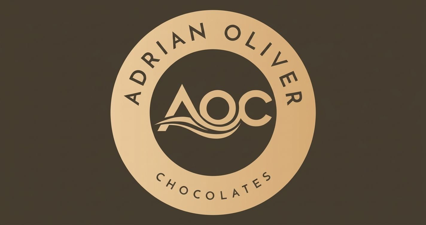 Adrian Oliver Chocolates round logo with AOC monogram